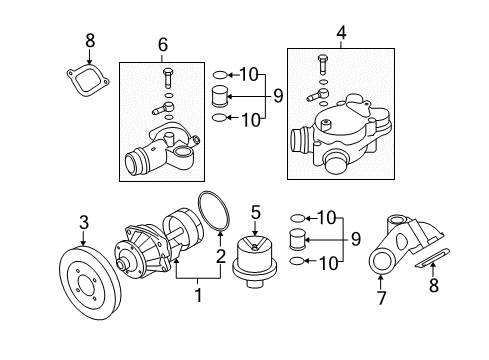 2008 BMW M5 Water Pump Pulley Diagram for 11517840381