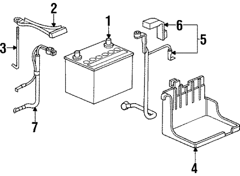 1998 Acura TL Battery Battery Assembly (25/440Amp) Diagram for 31500-SF1-A2100M