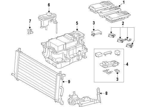2011 Lexus RX450h Hybrid Components, Battery, Cooling System Hv Supply Battery Assembly Diagram for G9510-48050