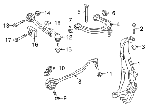 2022 BMW X6 Front Suspension Components Carrier, Left Diagram for 31216876655