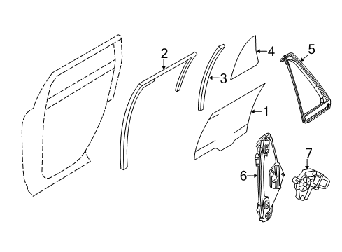 2011 Ford Edge Rear Door Weatherstrip Diagram for DT4Z-7829904-A