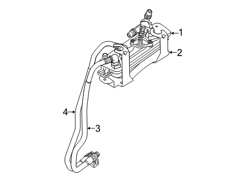 2017 BMW i8 Oil Cooler Transmission Oil Cooler Line, Return Diagram for 17227640808