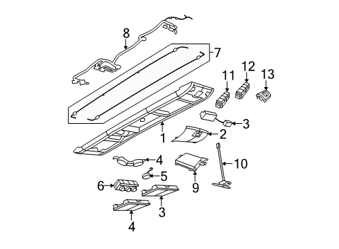 2014 Dodge Grand Caravan Overhead Console Bin-Storage Bin Diagram for 1KL96DX9AA