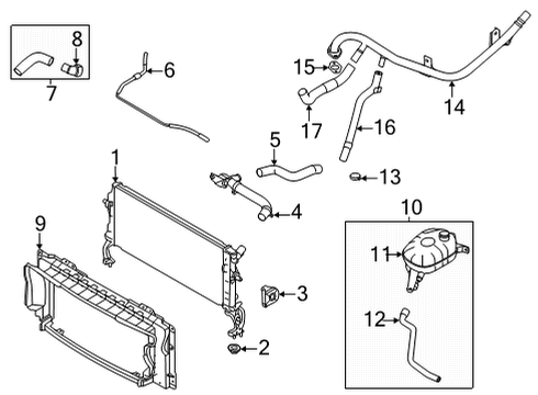 2021 Kia Seltos Radiator & Components Hose Assembly-RADAATOR, L Diagram for 25415Q5000