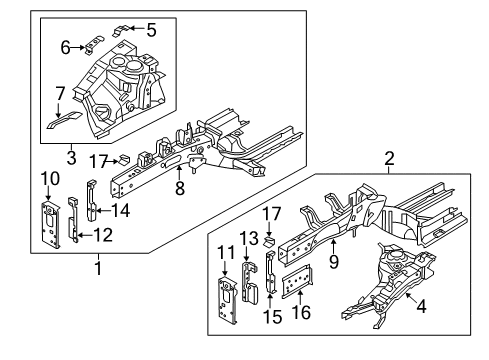 2017 Kia Forte Structural Components & Rails Panel Assembly-Fender Apron Diagram for 64520A7000