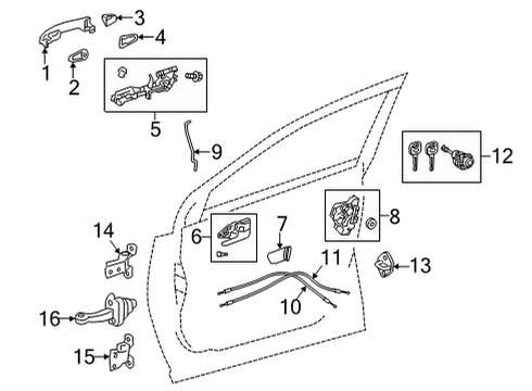 2022 Toyota Corolla Cross Lock & Hardware Handle, Outside Diagram for 69210-0A080-A0