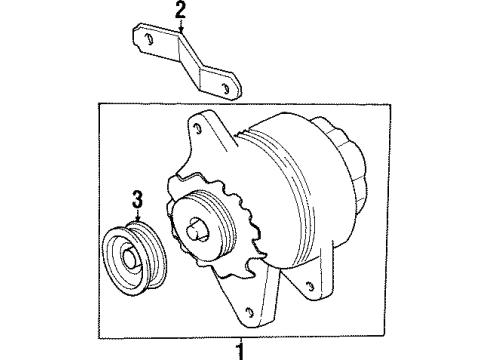 1997 Hyundai Sonata Alternator Pulley-Generator Diagram for 37321-35573