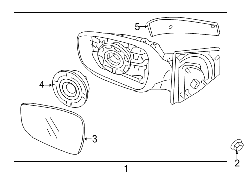 2013 Hyundai Elantra GT Outside Mirrors Glass Holder Assembly-Outside Rear View, LH Diagram for 87611-3X050