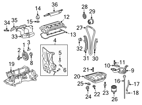 2005 Toyota Prius Filters Manifold Stud Diagram for 90126-A0007