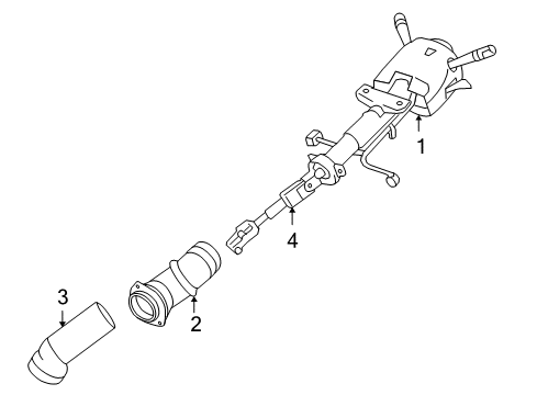 2007 Chevrolet Impala Steering Column, Steering Wheel COLUMN, Steering Diagram for 15831533