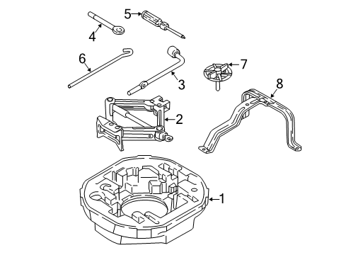 2018 Kia Stinger Jack & Components Bracket-Spare Tire Fixing Diagram for 62856J5000