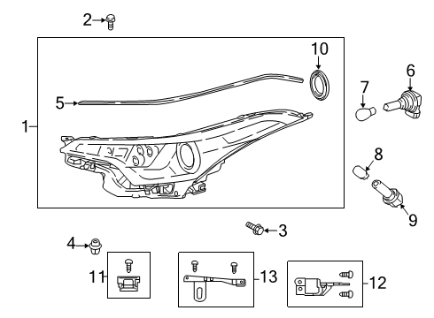 2018 Toyota C-HR Bulbs Repair Bracket Diagram for 81193-10010