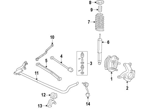 2017 Jeep Wrangler Front Suspension Components, Lower Control Arm, Upper Control Arm, Stabilizer Bar Front Coil Spring Left Diagram for 68196006AA