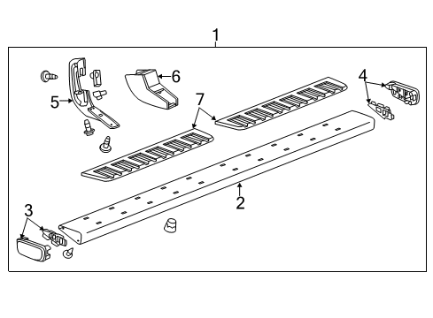 2019 GMC Sierra 2500 HD Running Board Step Bar Diagram for 84106464
