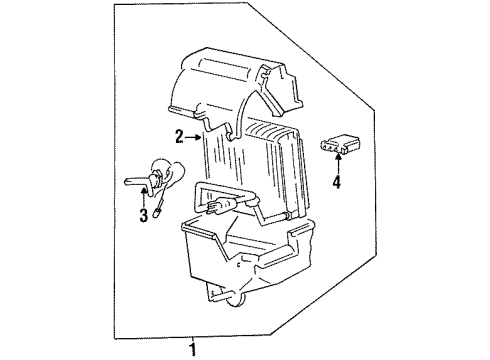 1994 Hyundai Scoupe Air Conditioner EVAPORATOR Unit Diagram for 97601-28010