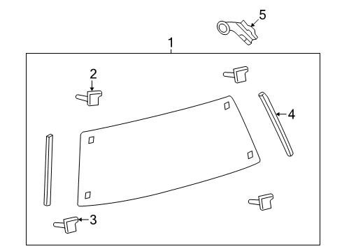 Diagram for 2011 Toyota Land Cruiser Lift Gate - Glass & Hardware 