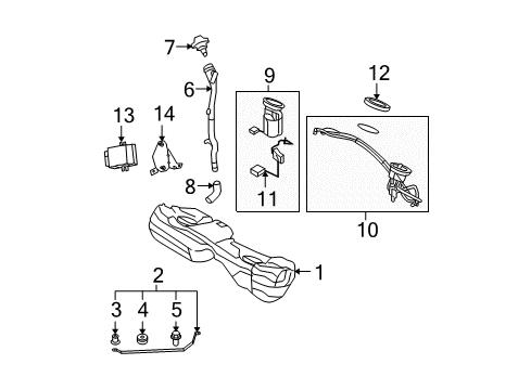 2010 BMW 335i xDrive Senders Plastic Filler Pipe Diagram for 16117203752