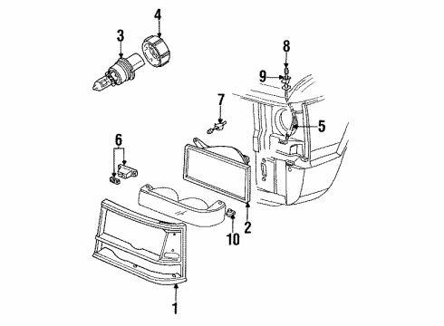 1988 Dodge Caravan Headlamps Wiring Diagram for 4414332