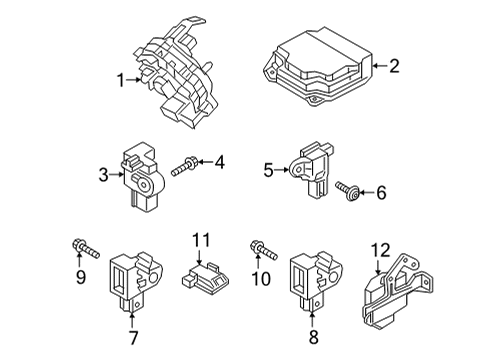 2020 Genesis G90 Air Bag Components Side Impact Sensor Assembly Diagram for 95920B4000