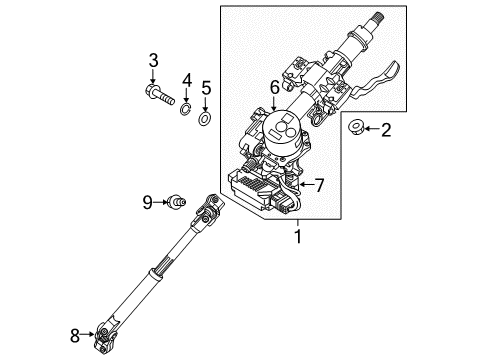 2020 Hyundai Elantra GT Steering Column & Wheel, Steering Gear & Linkage Controller Assembly-Mdps Diagram for 56340-G3001