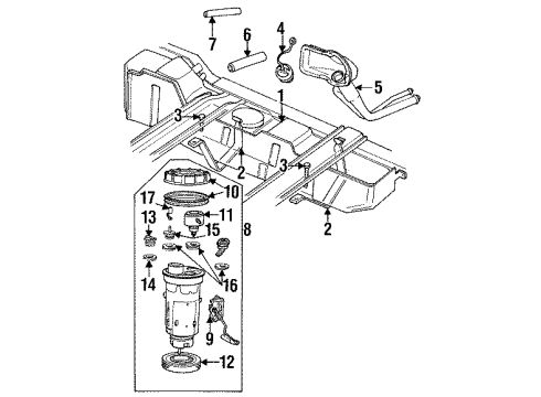 1996 Dodge Ram 2500 Fuel System Components Hose-Fuel Filler Vent Diagram for 52102376AA