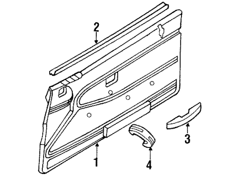 1985 Nissan 200SX Interior Trim - Door WEATHERSTRIP Door Inside LH Diagram for 80835-01F00