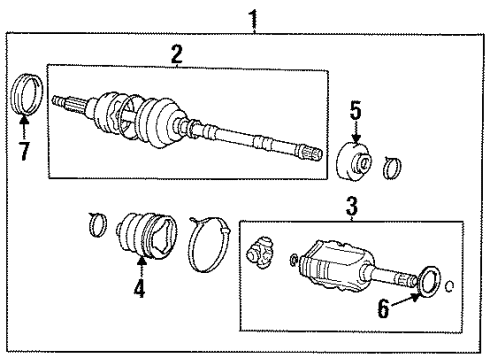 1998 Toyota Tercel Drive Axles - Front Outer Joint Assembly Diagram for 43460-19757