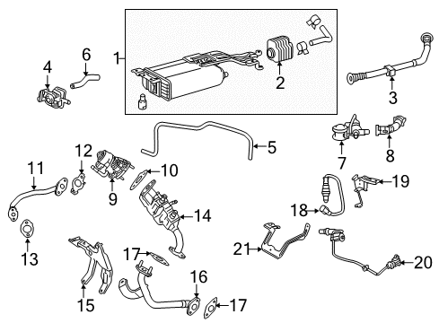 2019 Lexus RX450h Powertrain Control Valve Assembly, EGR W/MO Diagram for 25620-31080