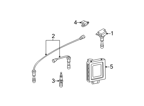 2002 Hyundai Santa Fe Ignition System Plug Assembly-Spark Diagram for 18818-11051