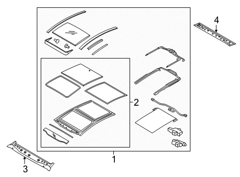 2018 Kia Optima Roof & Components Sunroof Assembly Diagram for 81600D4010BGA