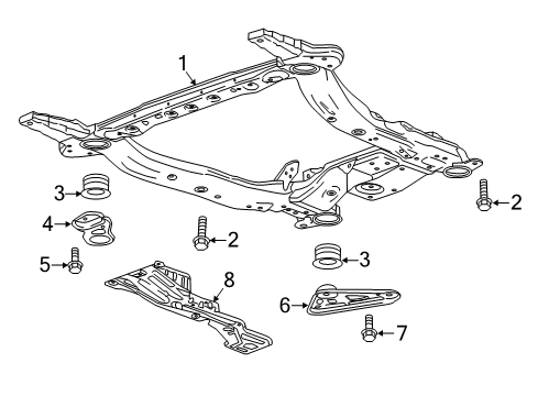 2017 Chevrolet Malibu Suspension Mounting - Front Engine Cradle Diagram for 84305716