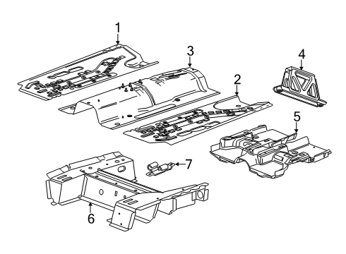 2015 Buick Encore Pillars, Rocker & Floor - Floor & Rails Center Floor Pan Diagram for 42389714