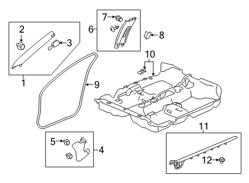 2017 Honda Civic Interior Trim - Pillars, Rocker & Floor Seal, R. FR. Door Opening Diagram for 72315-TBG-A01