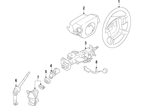 2019 Nissan Murano Steering Column & Wheel, Steering Gear & Linkage COLMN-STRG Tilt Diagram for 48810-3KA1C