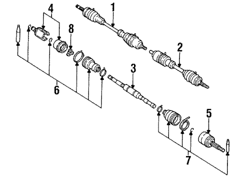 1987 Nissan Sentra Axle Shaft - Front Shaft Front Drive LH Diagram for 39101-55A00