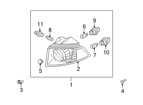 2010 Acura RDX Tail Lamps Taillight Assembly, Passenger Side Diagram for 33500-STK-A11