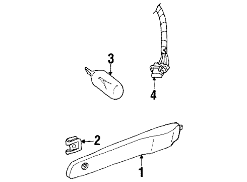 2001 Saturn SC2 Side Marker Lamps Socket Diagram for 21023593