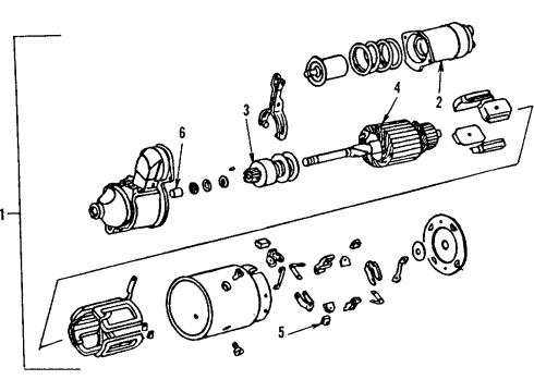 1993 Chevrolet Corvette Starter Motor Asm-Start Diagram for 10455704