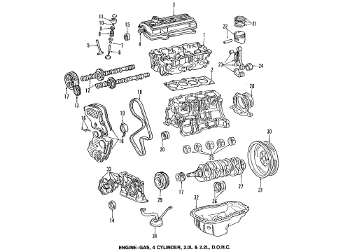 1992 Toyota Camry Engine Parts, Mounts, Cylinder Head & Valves, Camshaft & Timing, Oil Pan, Oil Pump, Crankshaft & Bearings, Pistons, Rings & Bearings Mount Diagram for 12363-74120