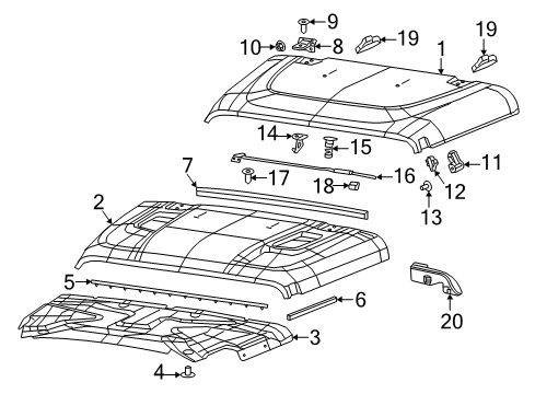 2022 Jeep Wrangler Hood & Components Hood Safety Catch Catch Diagram for 68284629AC