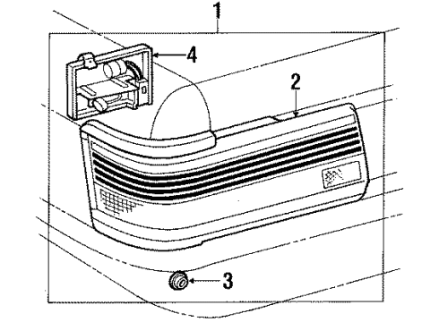 1990 Toyota Camry Tail Lamps Lamp Assy, Rear Combination, RH Diagram for 81550-32141