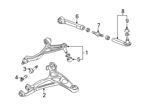 2005 Acura NSX Rear Suspension Bolt, Rear Control Arm Adjust Diagram for 52345-SL0-000