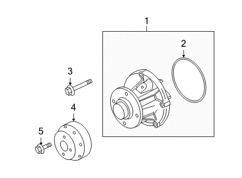 2008 Ford E-350 Super Duty Water Pump Water Pump Bolt Diagram for -W300006