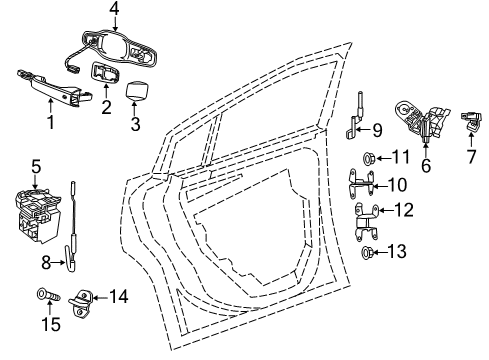 2021 Chrysler 300 Rear Door Link-Lock Diagram for 68104016AB