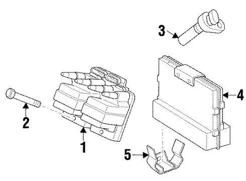 1996 Saturn SL2 Ignition System Ignition Coil Assembly Diagram for 19208545