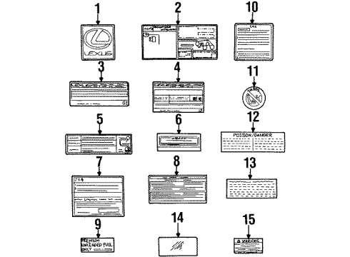 1997 Lexus SC400 Information Labels Info Label Diagram for 74598-30040