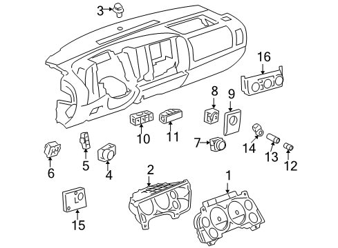 2009 Chevrolet Silverado 3500 HD Cluster & Switches Switch Diagram for 25878425