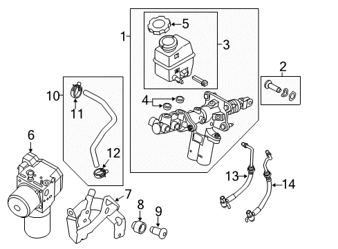 2013 Kia Optima Hydraulic System Master Cylinder&PDL Simulator Diagram for 585004R102