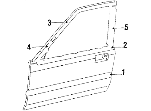 1987 Honda Accord Front Door Protector, R. FR. Door Diagram for 75302-SE3-A01