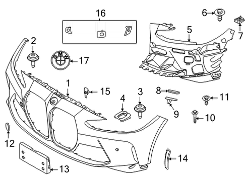 2022 BMW M4 Bumper & Components - Front SIDE MARKER REFLECTOR RIGHT Diagram for 63148077224